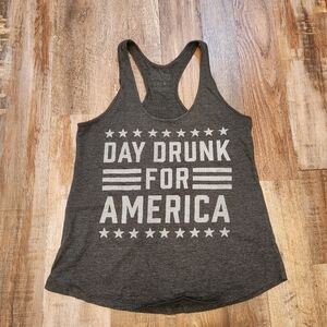 Day Drunk For America Racerback Tank